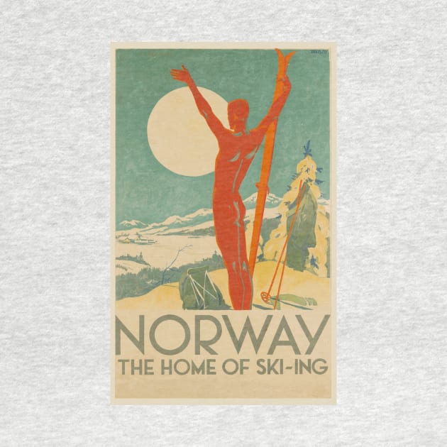 Norway, the Home of Ski-ing - Vintage Travel Poster Design by Naves